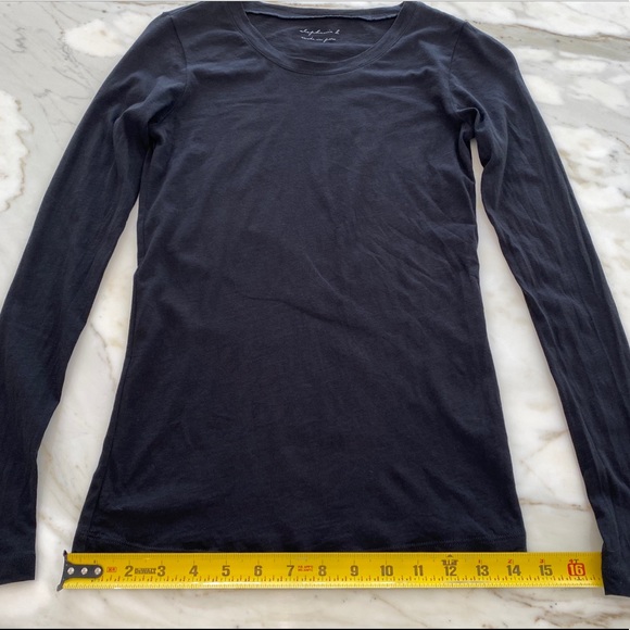 STEPHANIE B BLACK COTTON LONG SLEEVE T-SHIRT XS - Picture 5 of 8